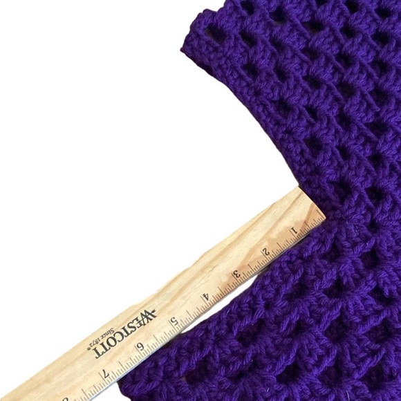Crochet poncho handmade purple - Picture 8 of 8
